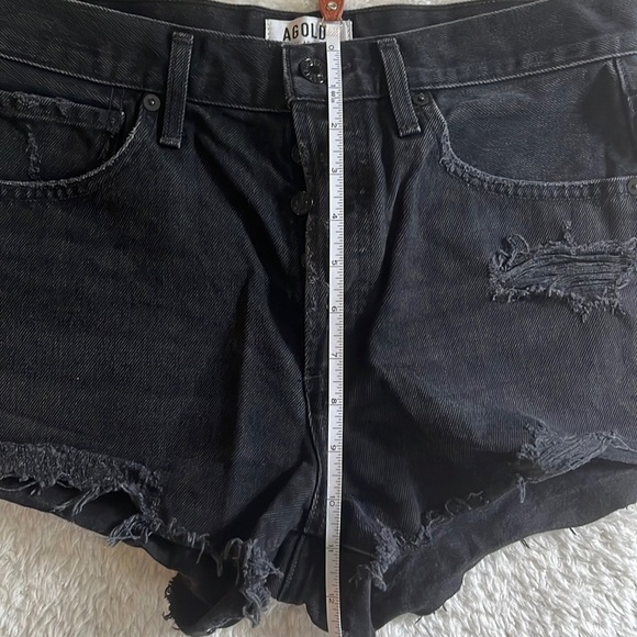 Agolde Parker Black Denim Shorts - Picture 7 of 8